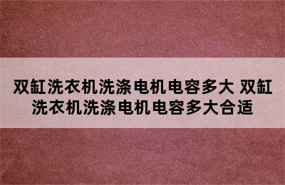 双缸洗衣机洗涤电机电容多大 双缸洗衣机洗涤电机电容多大合适